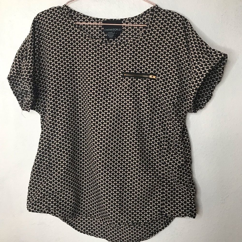 Bow print blouse